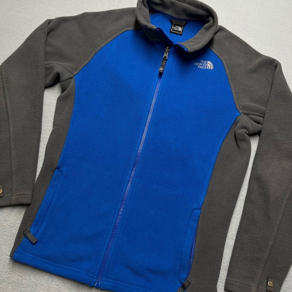 The North Face Fleece Jacket Blue Gray Zip Up Outdoor Hiking Adult Medium pile